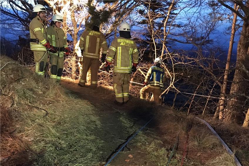 Rätselraten um einen brennenden Baum: Feuerwehr im Einsatz am Burgfelder Böllat