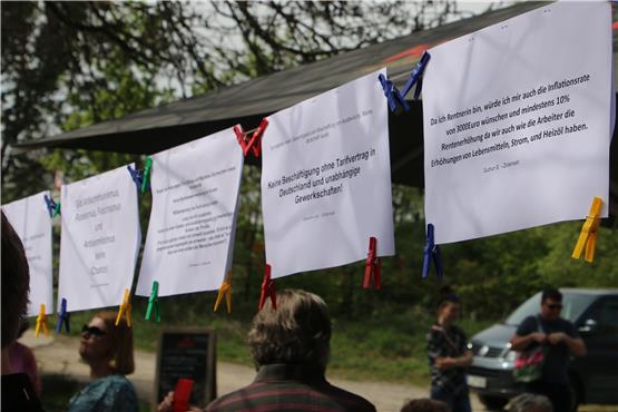 Aktion zum Tag der Arbeit in Balingen: Botschaften für Frieden, Gerechtigkeit und Solidarität