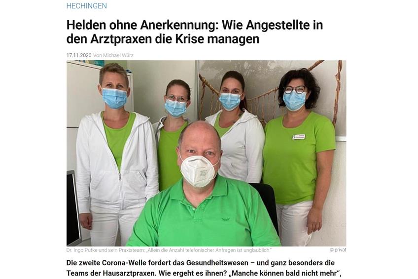 Hechinger Arzt: „Für unsere Praxisteams hat sich niemand auf den Balkon gestellt und geklatscht“