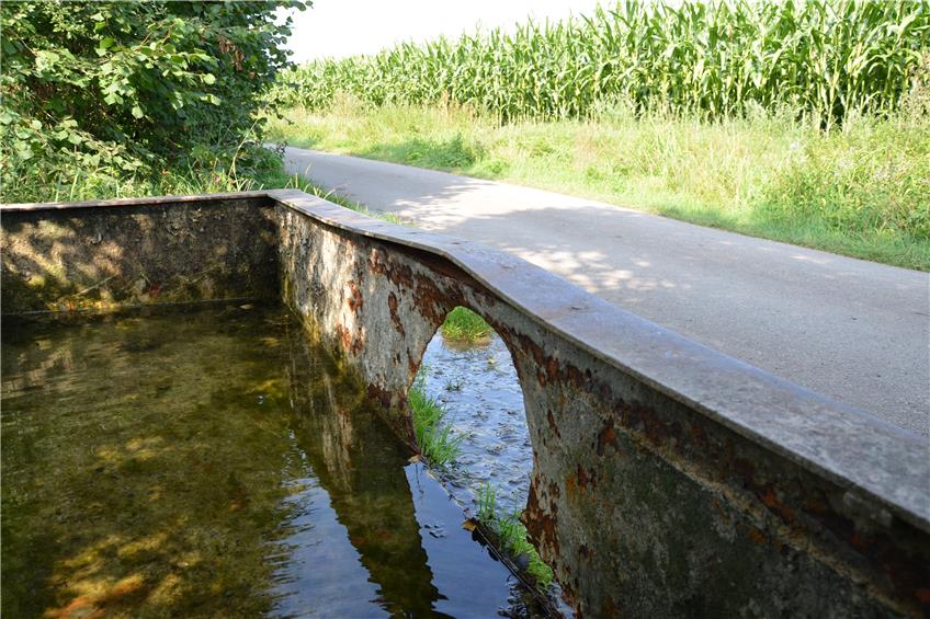 Unbekannter beschädigt den historischen Schafbrunnen im Engstlatter Ried