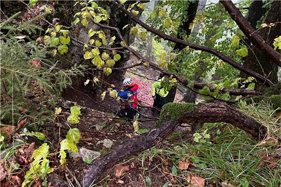 Bergwacht-Einsatz bei Onstmettingen: Wanderer kommen bei Starkregen nicht mehr zum Weg zurück