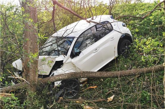 Schwerer Unfall auf der L434 zwischen Wellendingen und Schömberg: Auto kommt von Fahrbahn ab