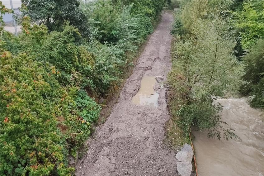 Regen schadet Radweg an der Eyach in Balingen: Hat die Stadt nicht an Hochwasser gedacht?