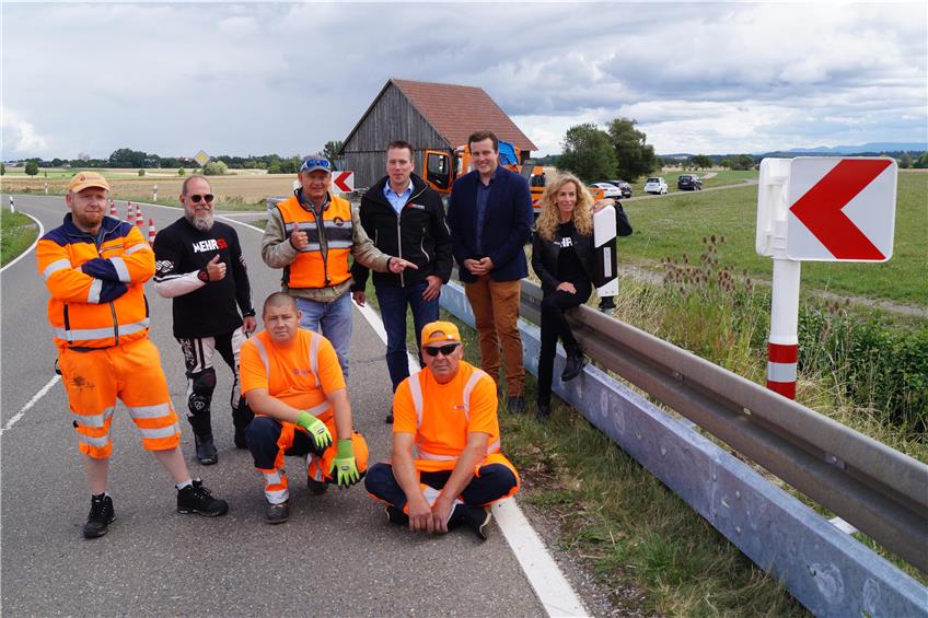 Schutzengel für Motorradfahrer: Ein Teil der L390 bei Rosenfeld hat nun Unterfahrschutz