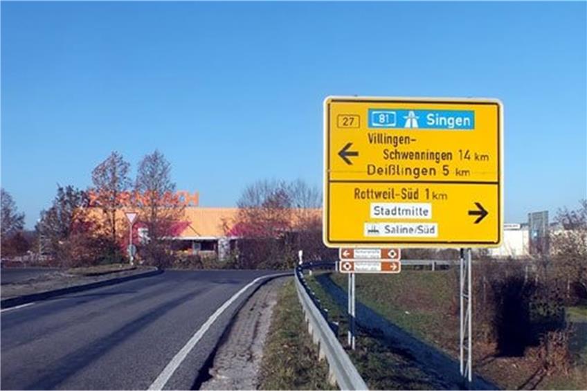 Umbauarbeiten B 14/B 27: Verkehr zum Rottweiler Gewerbegebiet Saline wird ab Montag umgeleitet