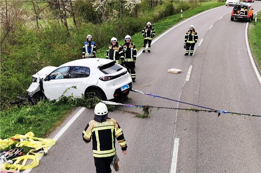 Schwerer Unfall auf der L434 zwischen Wellendingen und Schömberg: Auto kommt von Fahrbahn ab