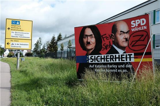 SPD-Plakat beschmiert: Staatsschutz ermittelt in Hechingen
