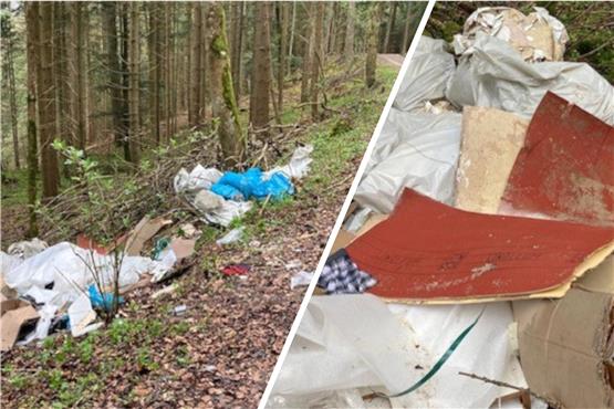 1,1 Tonnen Müll im Wald beim Lochenpass: Stadt hat Hinweise auf möglichen Verursacher