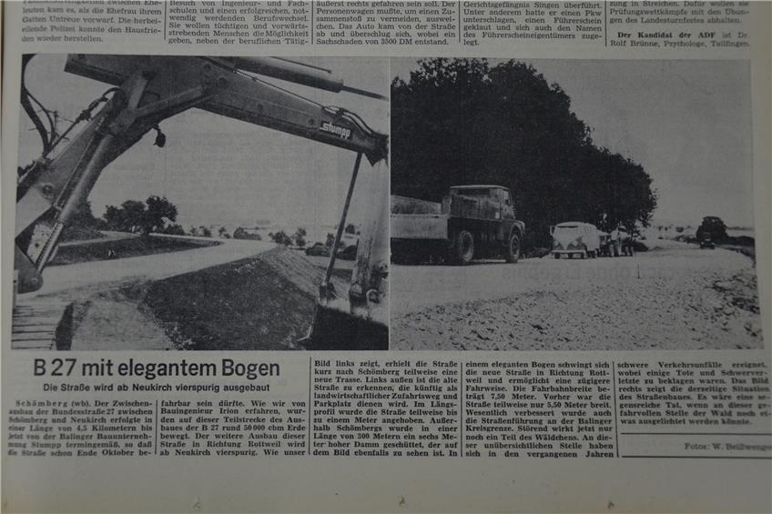 Blick mal zurück: Vor 50 Jahren begann der Ausbau der B 27 bei Schömberg