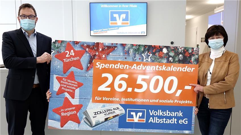 Volksbank Albstadt: Hinter jedem Türchen steckt ein Dankeschön an die Vereine