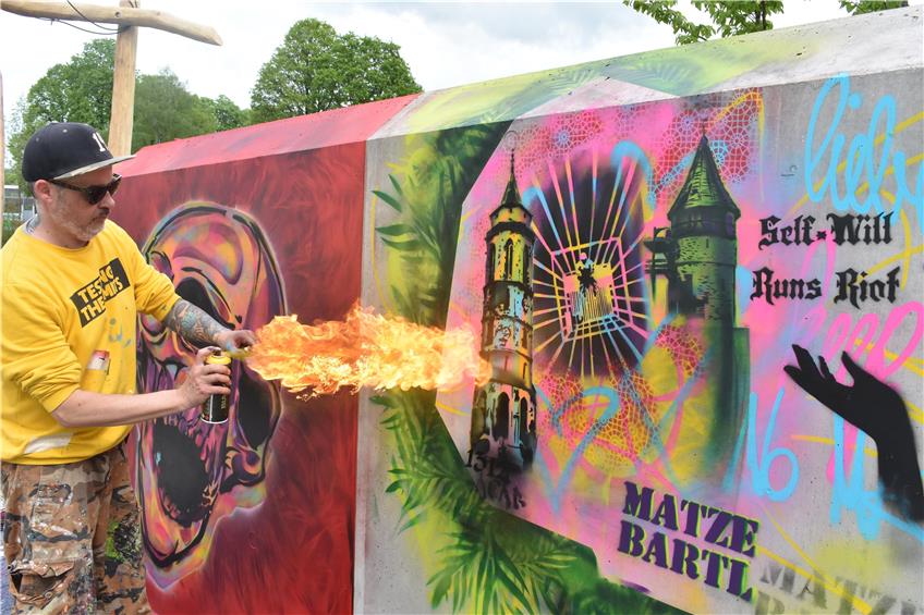 Balingen ist „Streetart Capital“ des Zollernalbkreises – Die Wand beim Aktivpark wird bunt