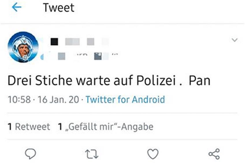 Messerstecher von Rottweil twittert nach der Tat: „Drei Stiche, warte auf Polizei“
