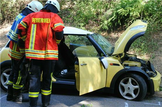 Auto prallt gegen Verkehrsschild und überschlägt sich: Frau bei Unfall in Wessingen verletzt