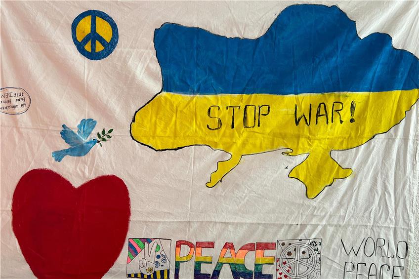 Ankunftszentrum Ukraine in Meßstetten: Stilles Gedenken zum zweiten Jahrestag