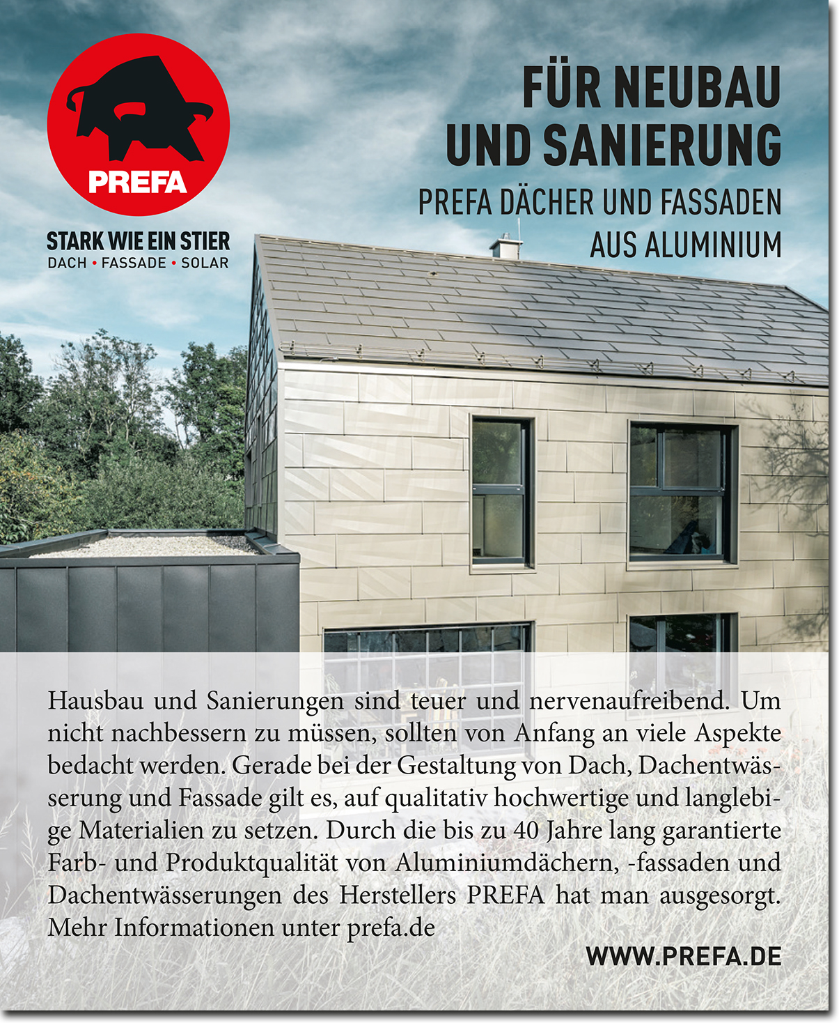 PREFA GmbH Alu- Dächer und Fassaden